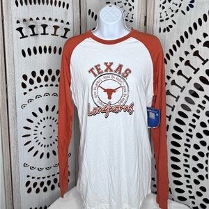 NCAA Texas Longhorns White and Orange Long Sleeve Tee